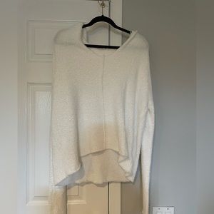Fluffy Hooded Top - White